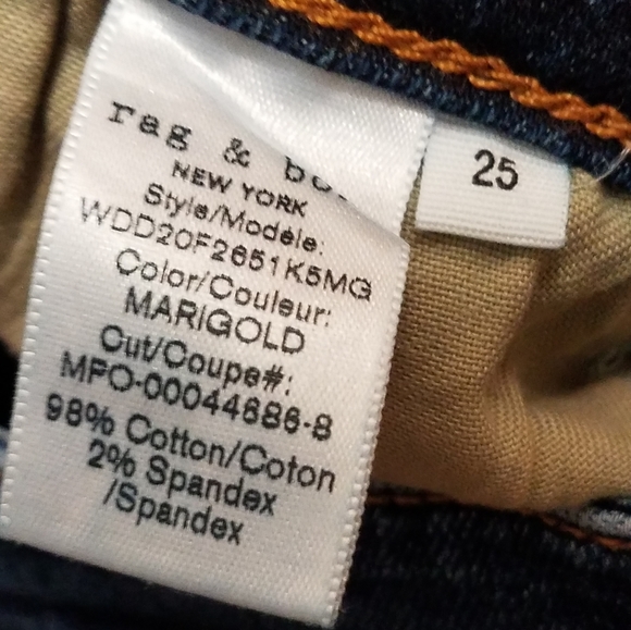 Rag & Bone Jeans Cate Mid-Rise Ankle Skinny Size 25 - Picture 10 of 10